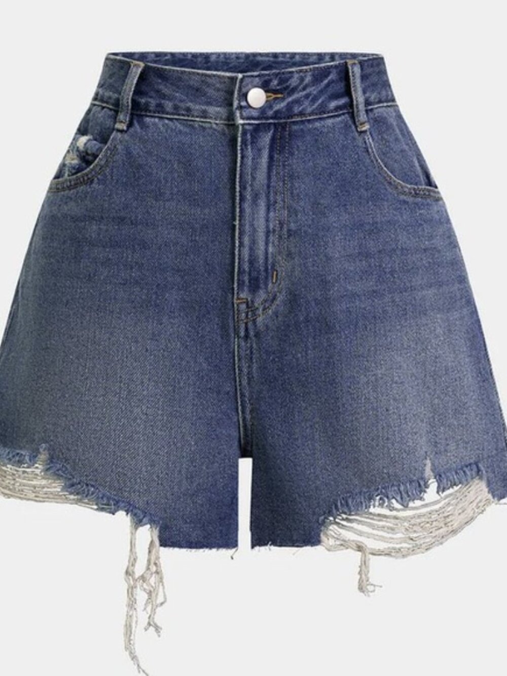 Denim Ripped Wide Leg Shorts